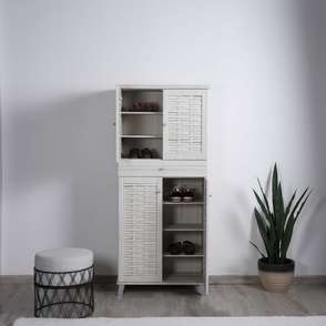 Lushail Shoe Rack Pairs With Drawer Natural Pan Home